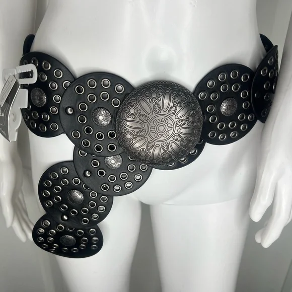 Haute Hippie Multicolor Beaded Disc Belt Y2k Hippie Belt / 26-36 main image 4